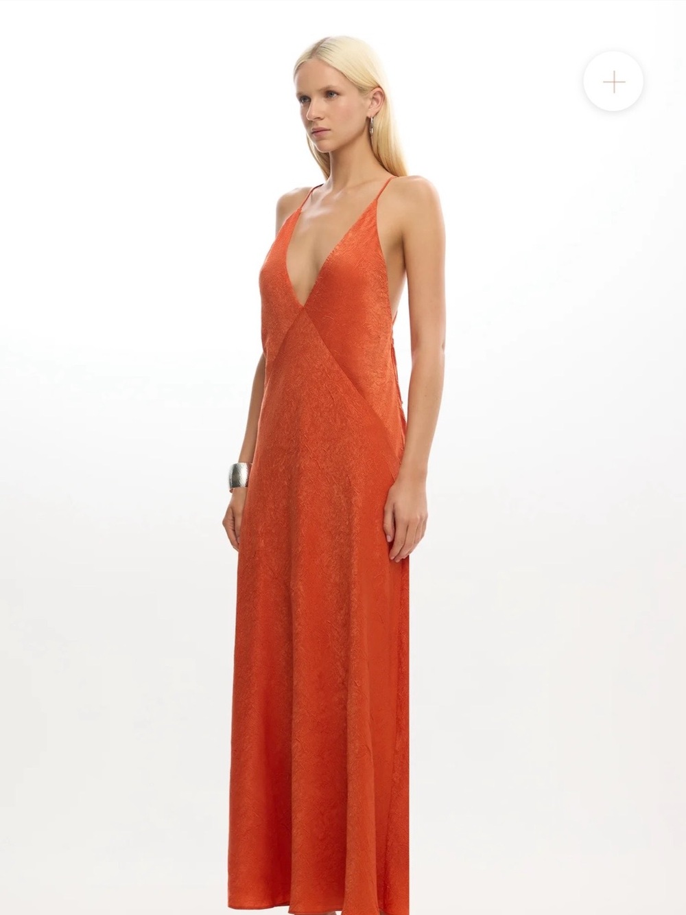 Significant Other Arielle Maxi Dress with Deep V in rust - Picture 2 of 6